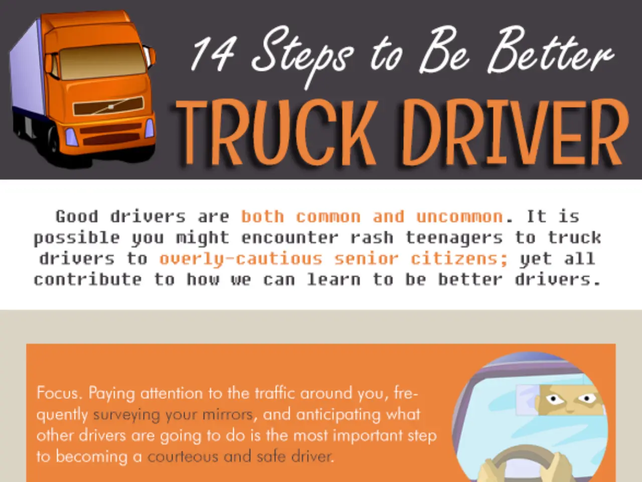 14 Steps To Be Better Truck Driver [InfoGraphic]